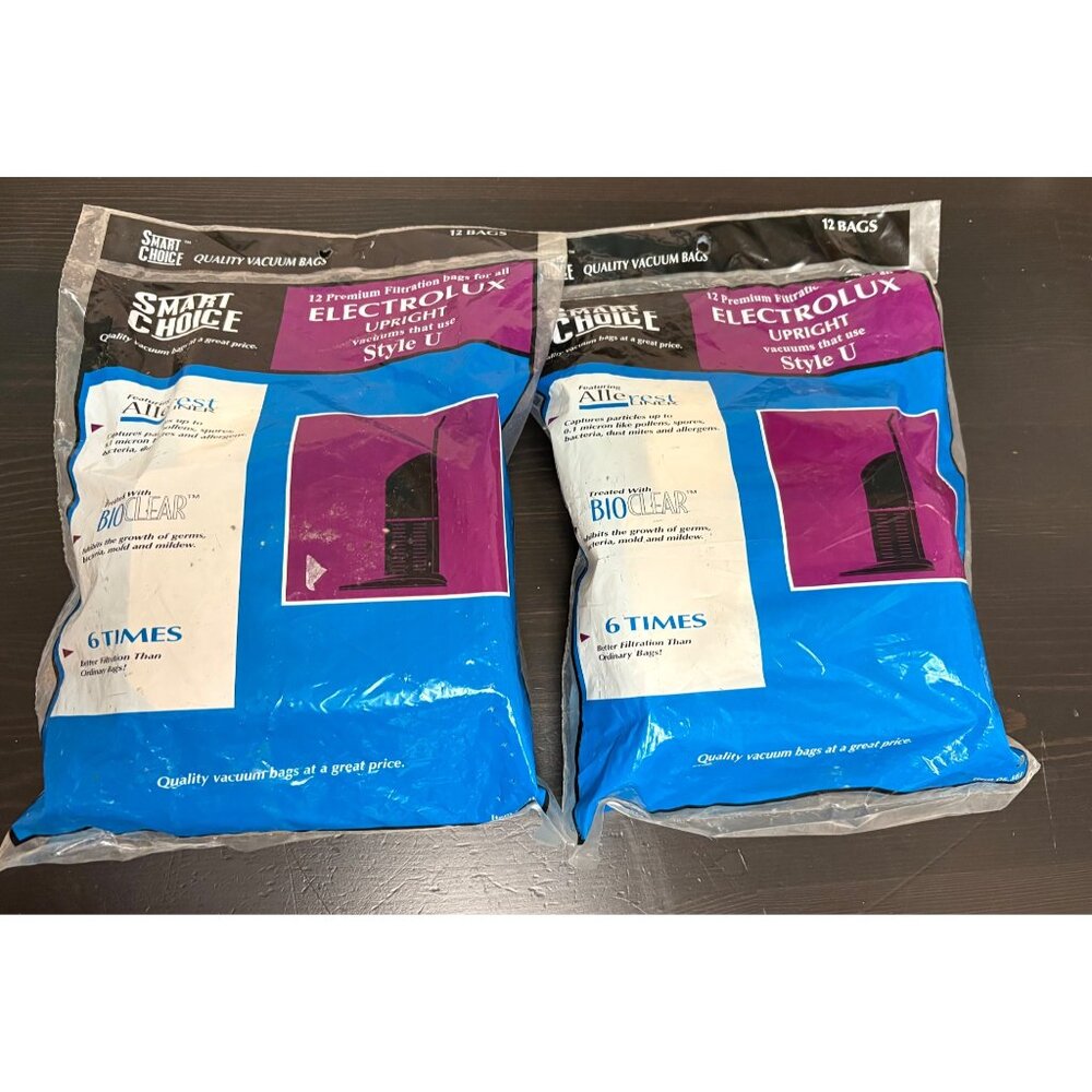 Electrolux Style U Upright Vacuum Bags Premium Filtration Smart Choice 24 Bags
